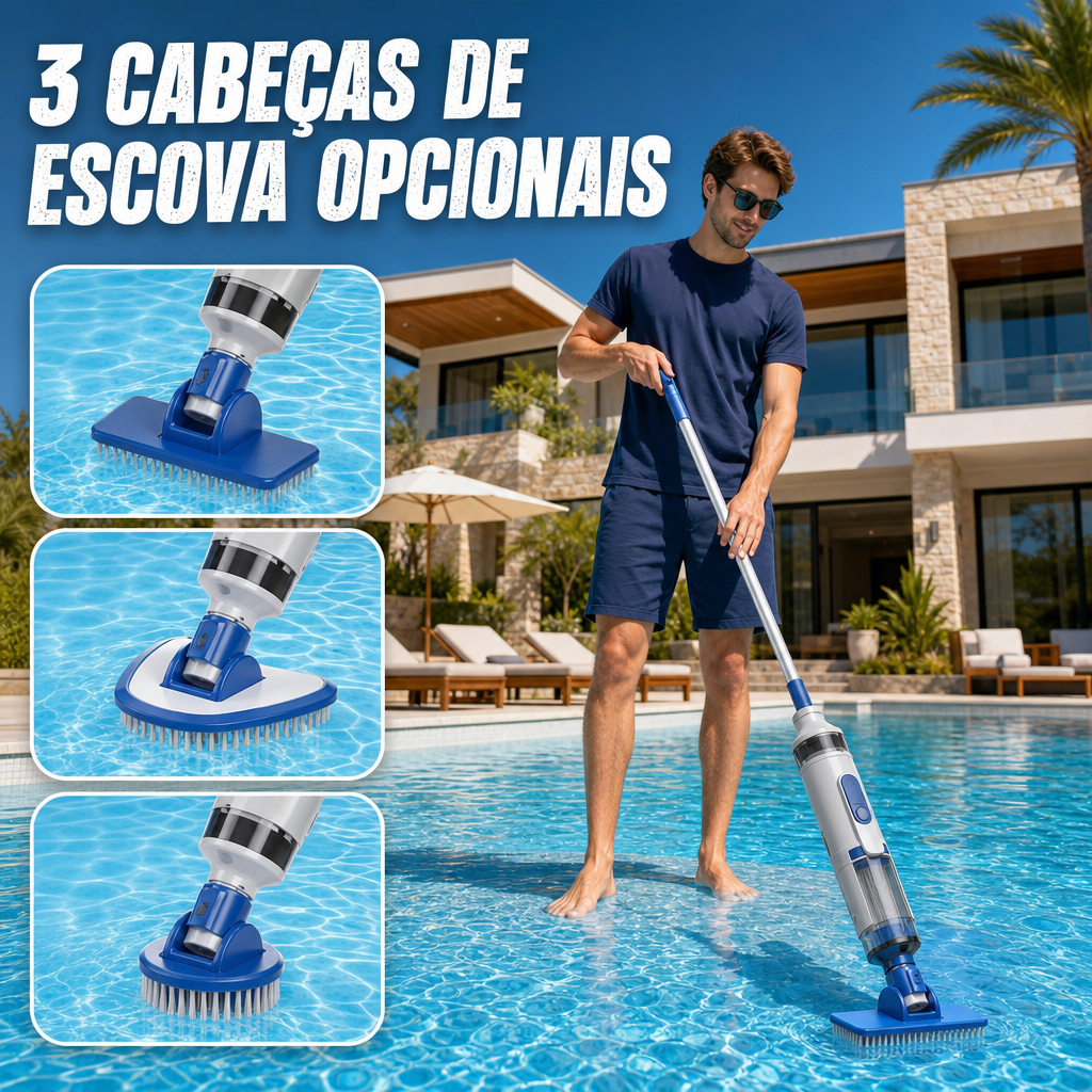 Aspirador de Piscina Sem Fio 3 em 1 Pro